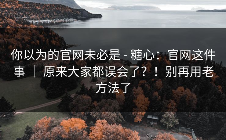 你以为的官网未必是 - 糖心：官网这件事 ｜ 原来大家都误会了？！别再用老方法了  第1张