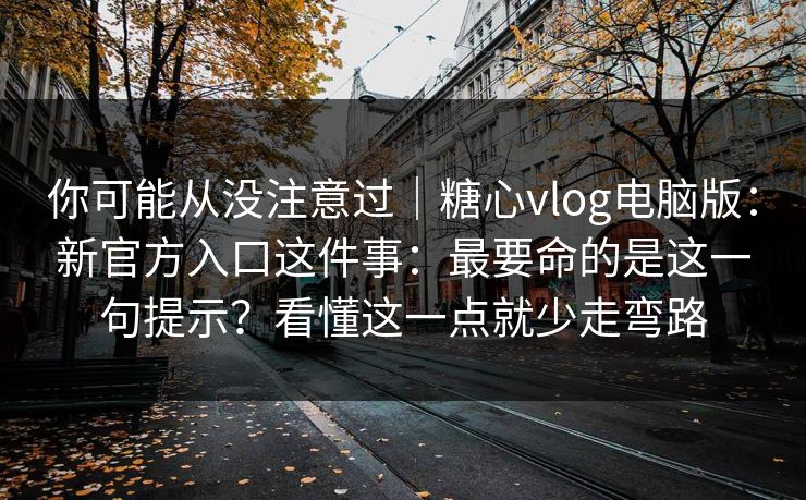 你可能从没注意过｜糖心vlog电脑版：新官方入口这件事：最要命的是这一句提示？看懂这一点就少走弯路  第1张